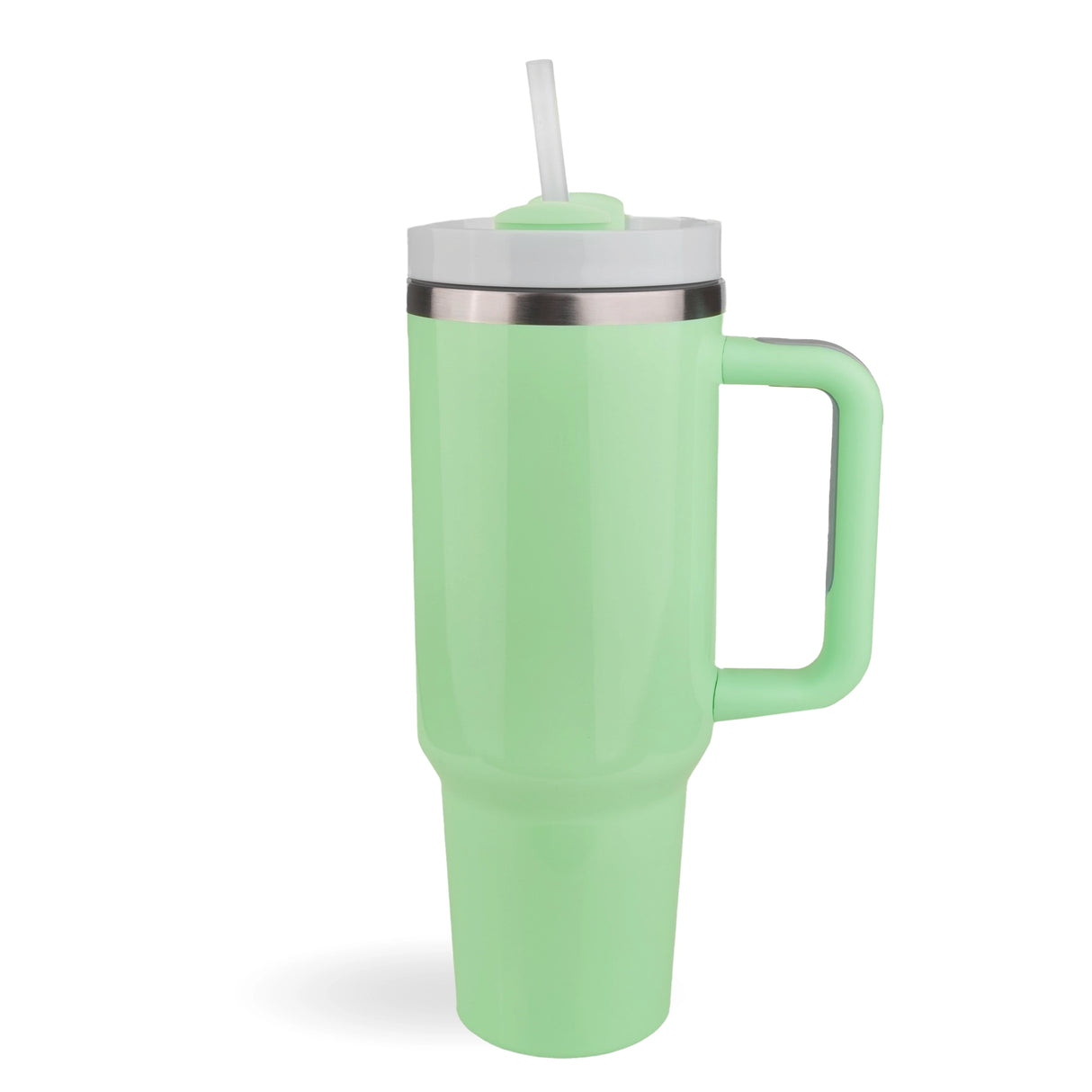 handled travel mug standard glossy light green