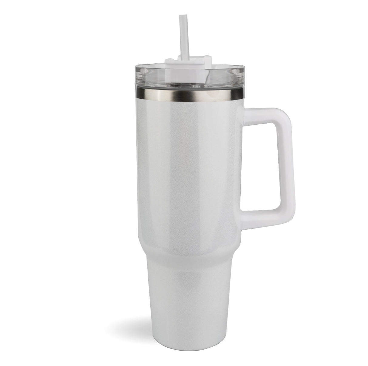 Handled Travel Mug Shimmer - White