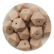 silicone focal bead hexagon oatmeal