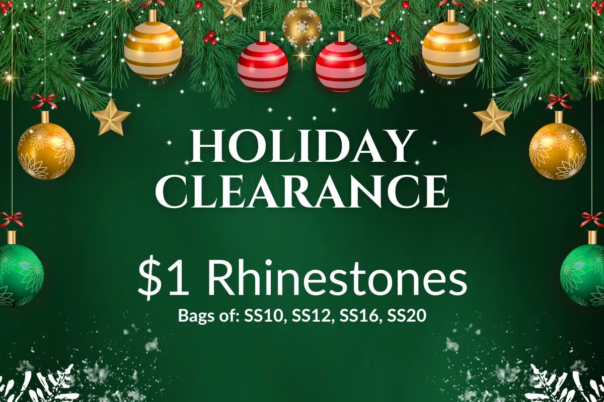 Holiday clearance sale advertisement with Christmas decorations on a green background DIY Craft Warehouse