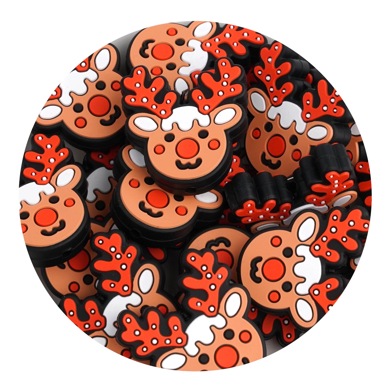 Master Maker Crafts -  Silicone Focal Bead - Holiday Reindeer (5 Beads) | Master Maker Crafts - Wholesale Craft Supplies - Fast Shipping from Ohio