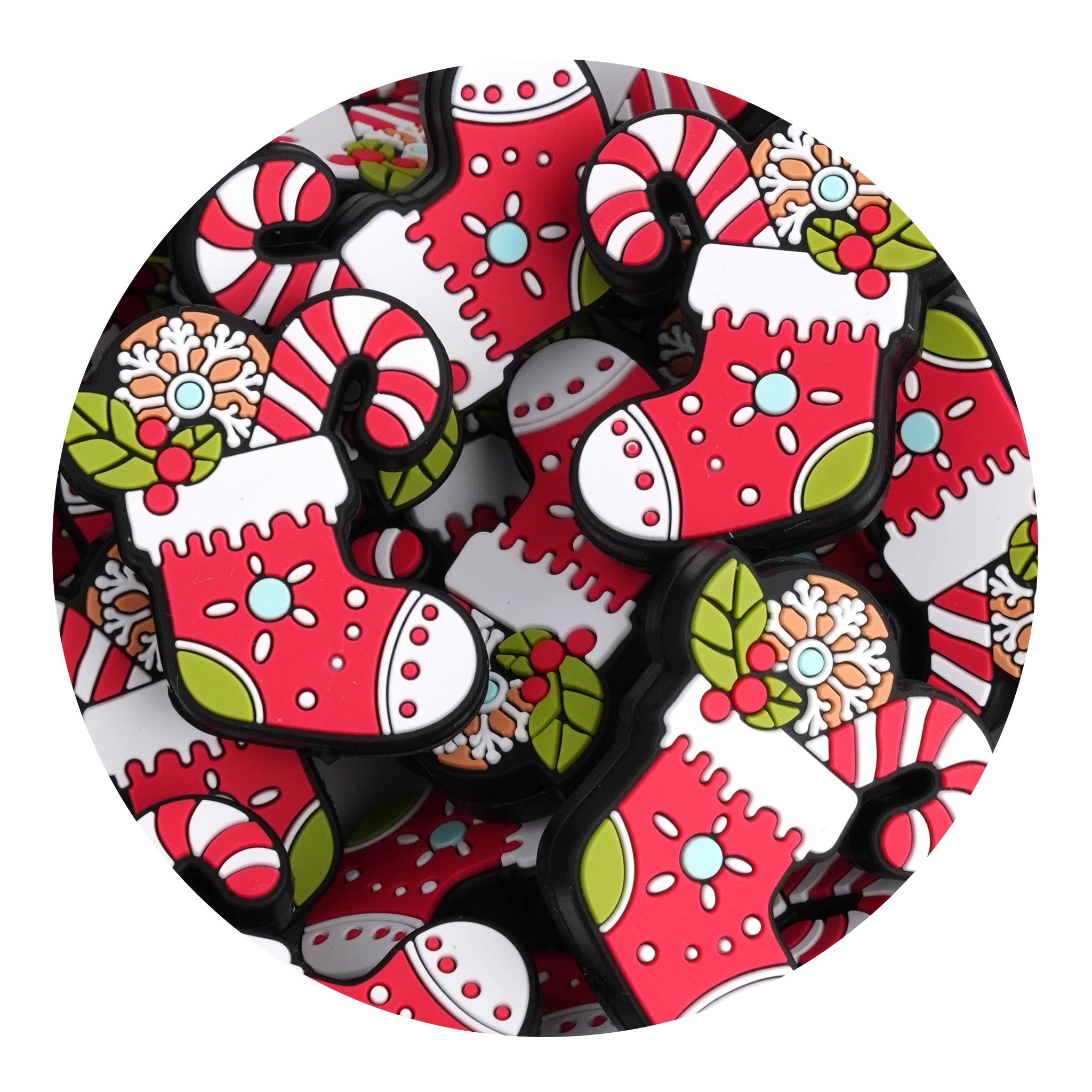 Master Maker Crafts -  Silicone Focal Bead - Holiday Stocking (5 Beads) | Master Maker Crafts - Wholesale Craft Supplies - Fast Shipping from Ohio DIY Craft Warehouse