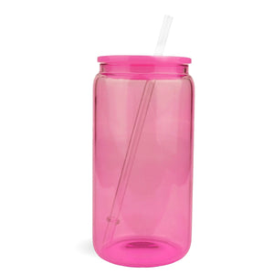 Glass Can Single Wall - Bright Pink