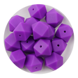 silicone focal bead hexagon purple