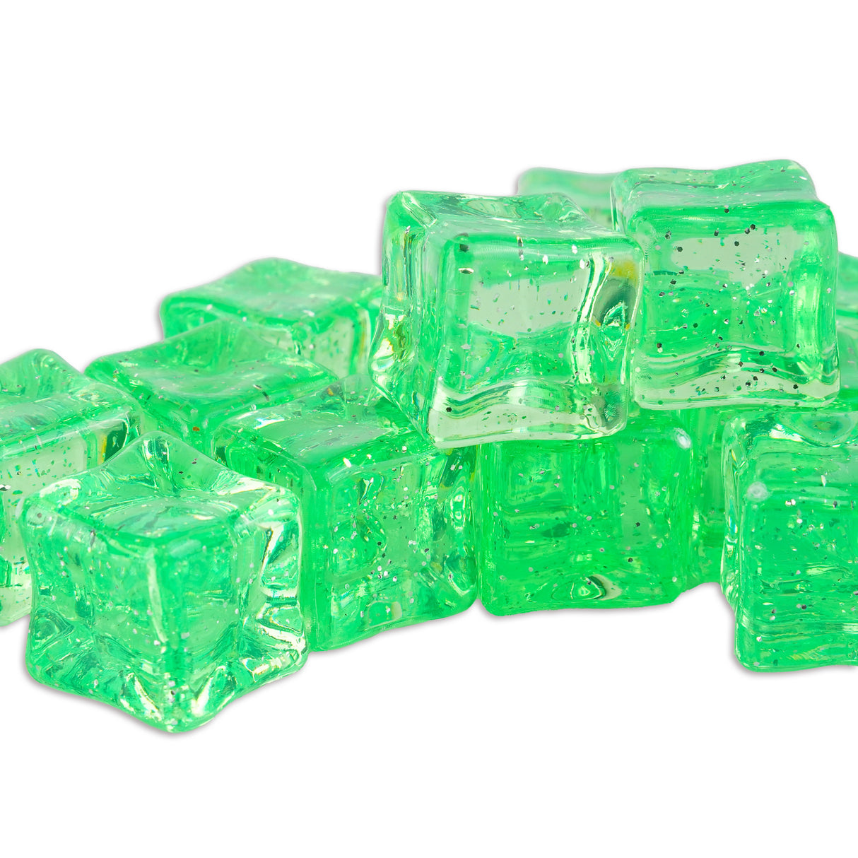 Ice Cubes with Glitter - Light Green