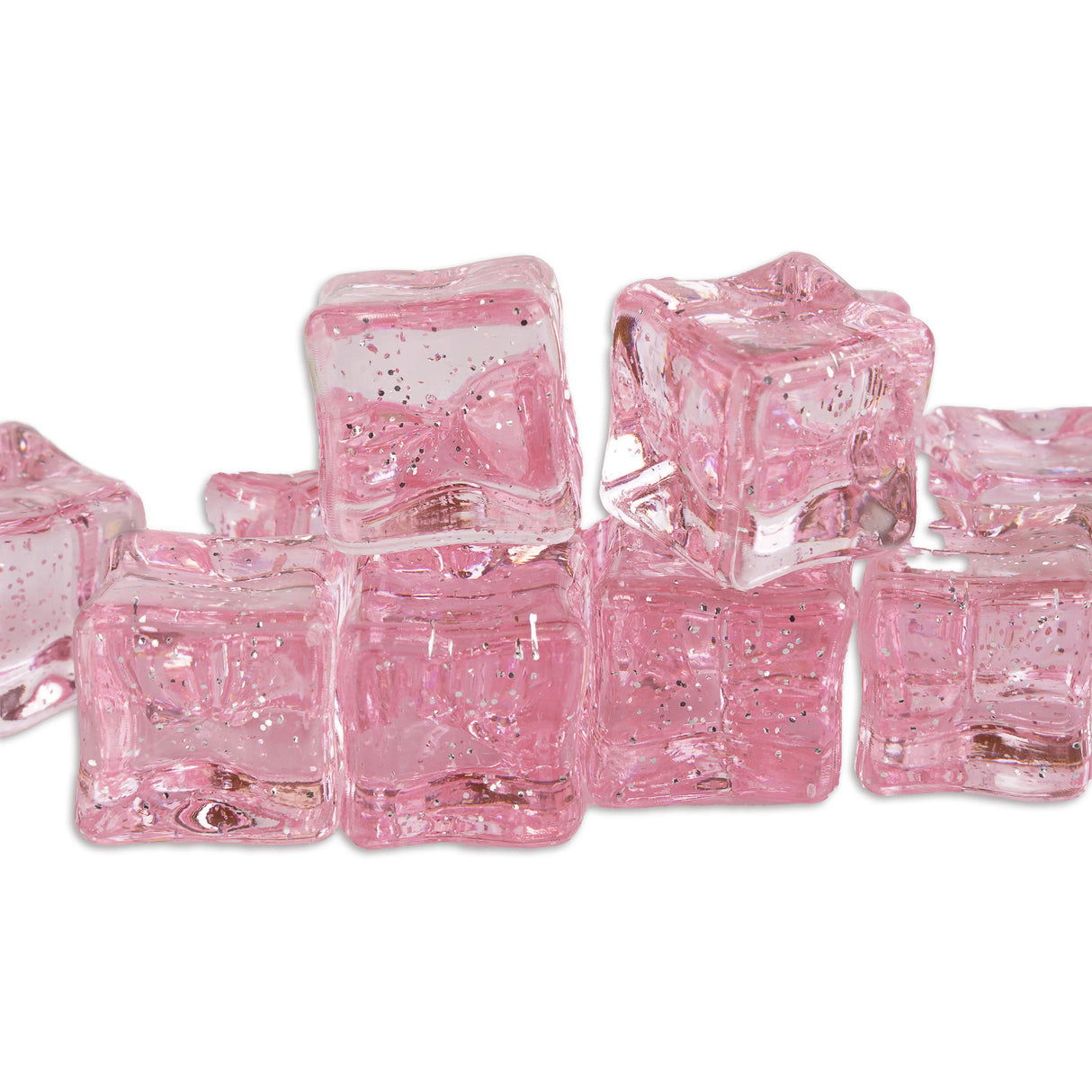 ice cubes with glitter light pink