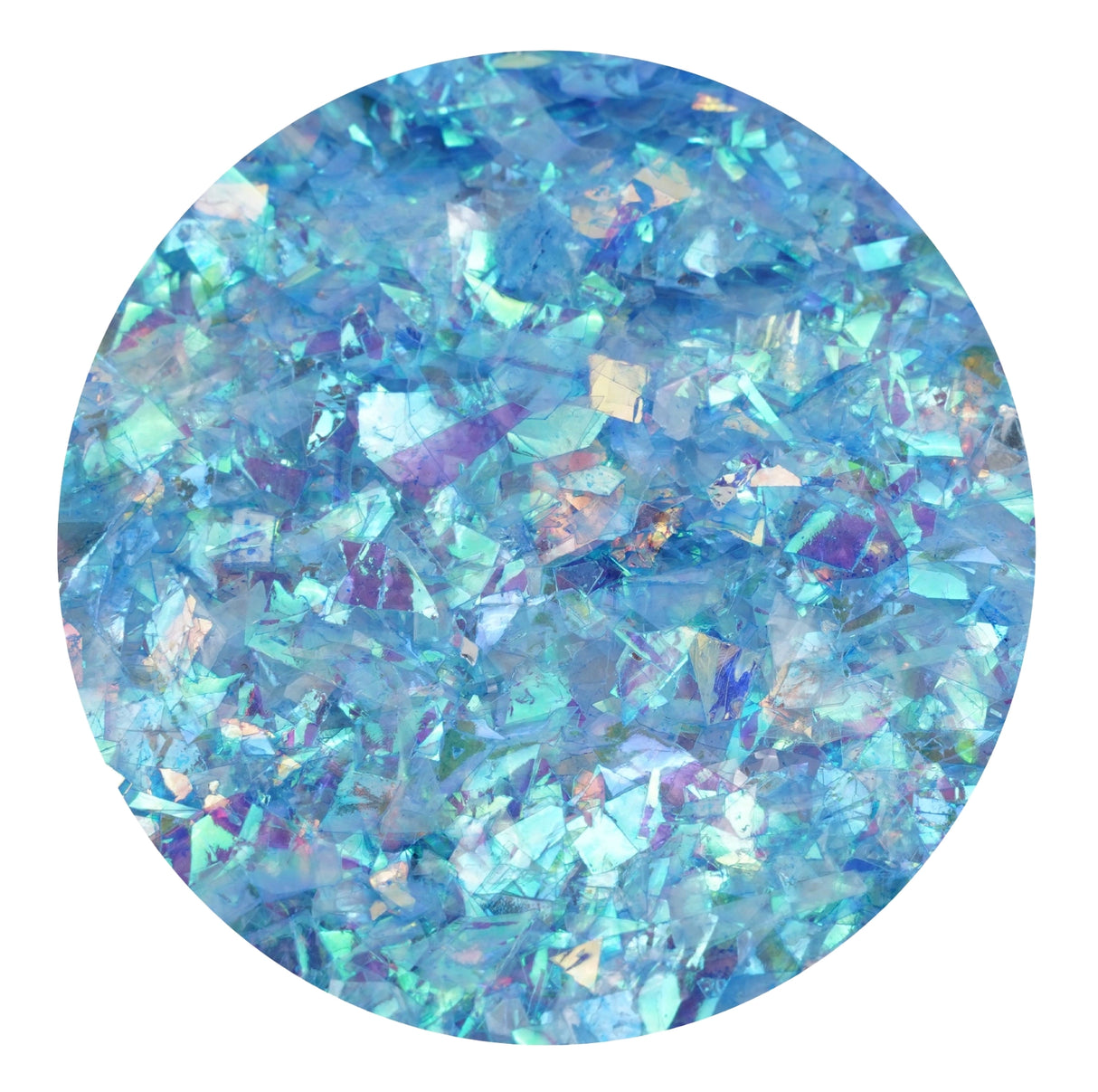 iridescent fractured flakes blue