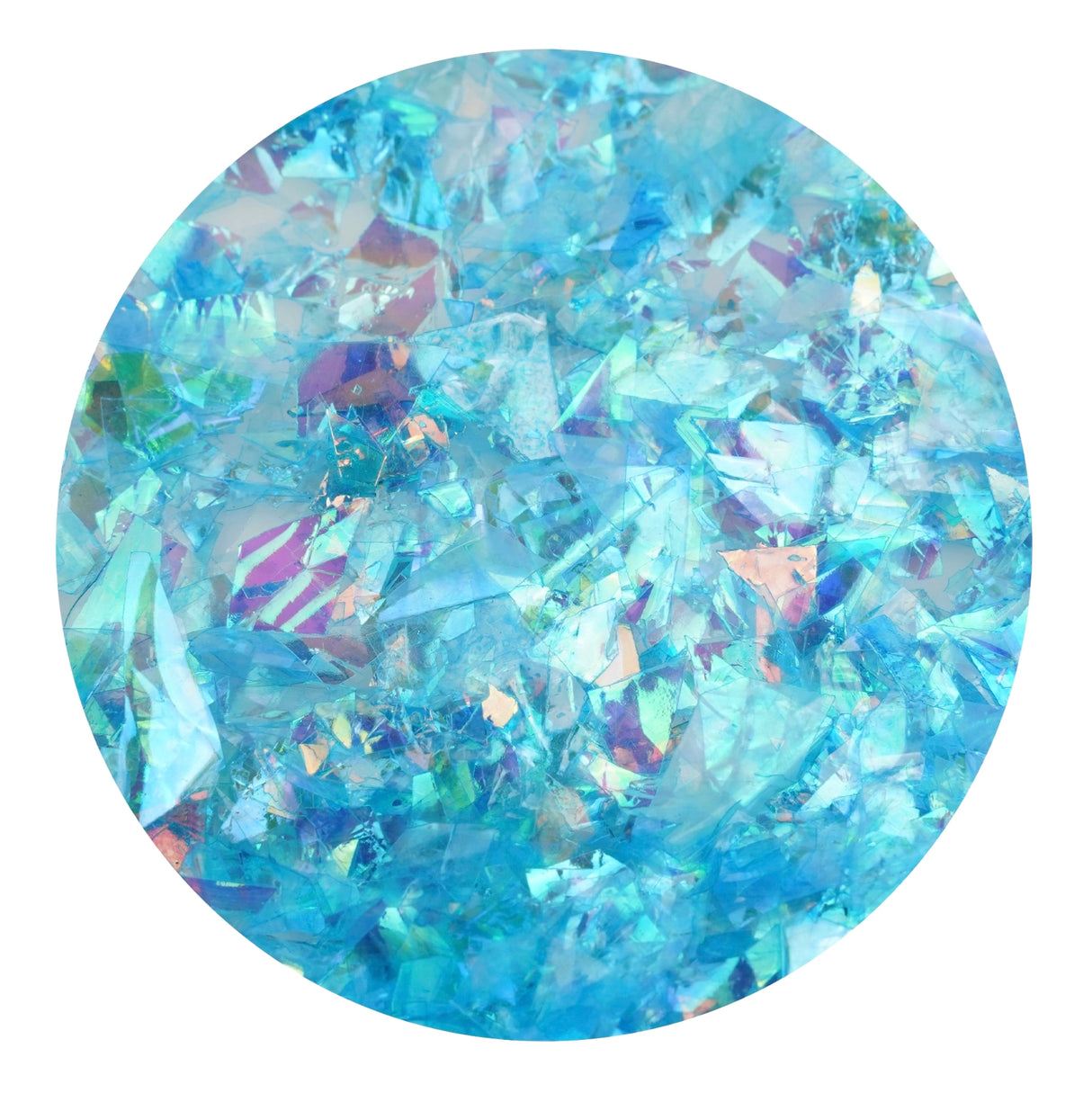 iridescent fractured flakes light blue