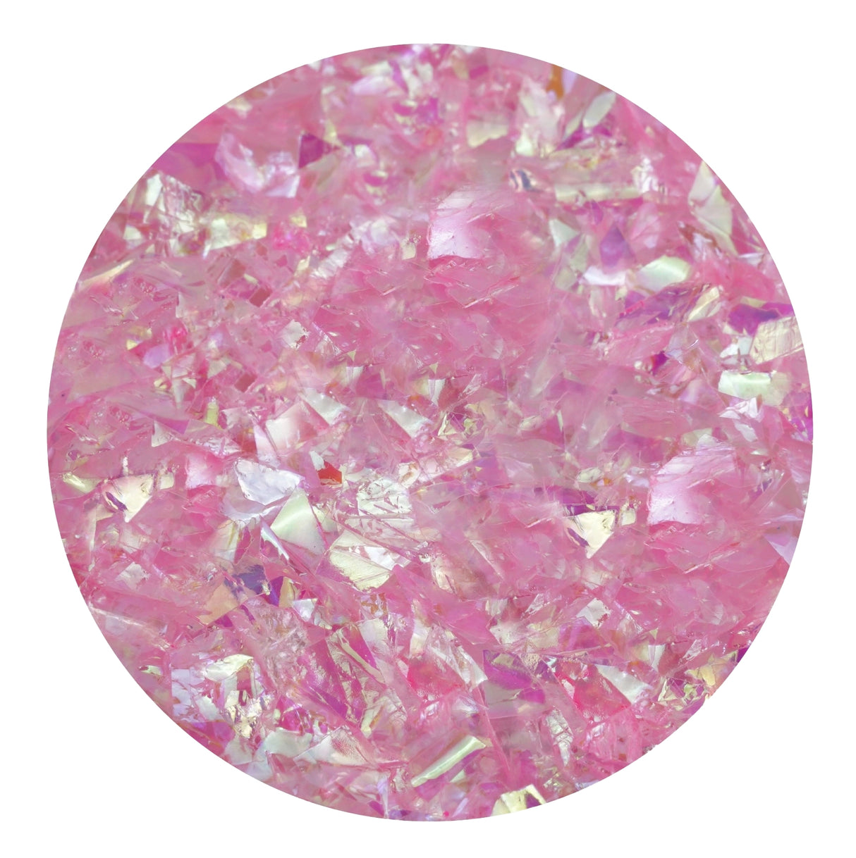 iridescent fractured flakes light pink