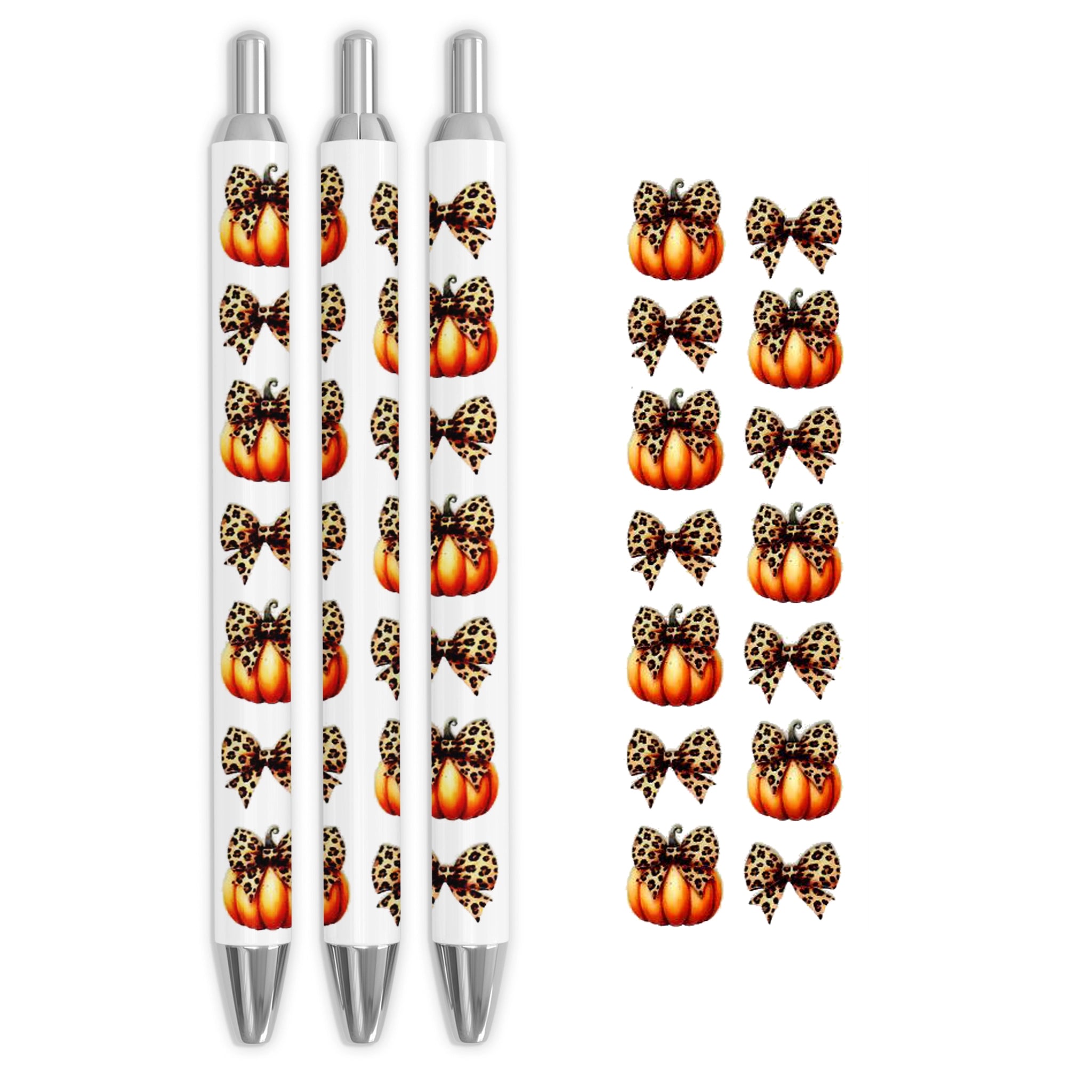 Master Maker Crafts -  UV DTF Pen Wrap Only - Cheetah Bow Pumpkin 5 Decals 4.25" x 1.25" (Pen NOT Inclued) | Master Maker Crafts - Wholesale Craft Supplies - Fast Shipping from Ohio DIY Craft Warehouse