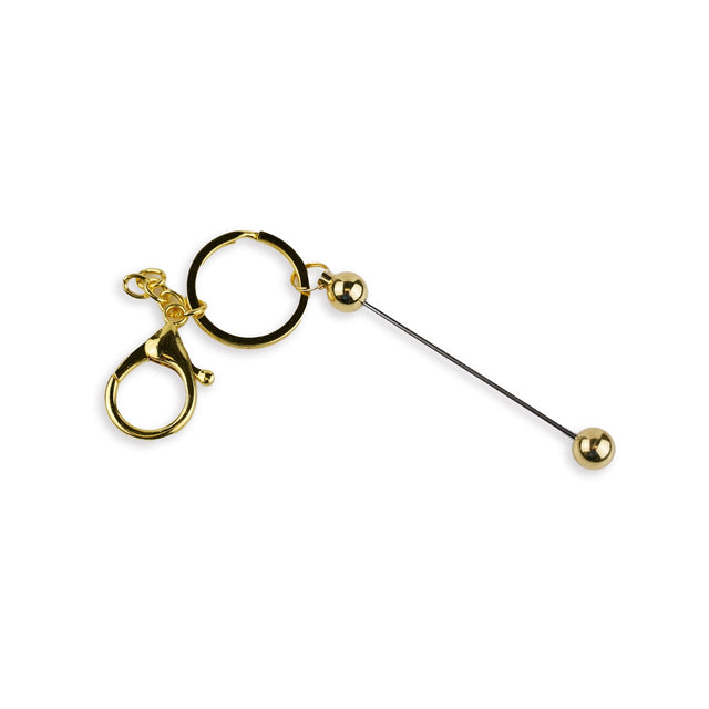 keychain bead able with lobster claw gold