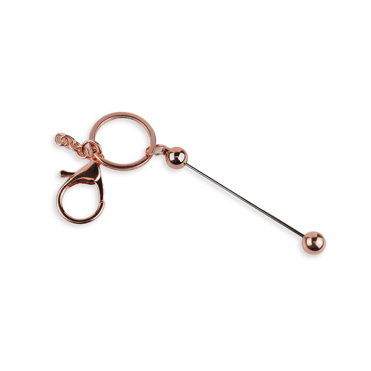 Keychain Bead-Able with Lobster Claw - Rose Gold