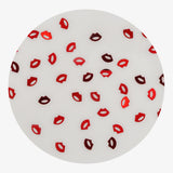 Shaped Glitter Valentine - Lips Fancy Red