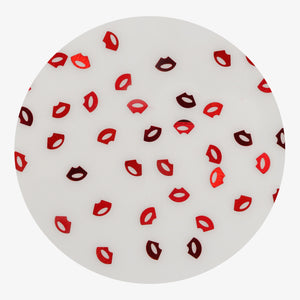 shaped glitter valentine lips fancy red