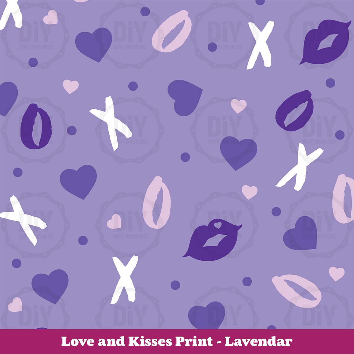 Love and Kisses Sublimation Transfer - Lavender