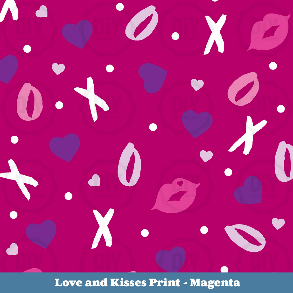 Love and Kisses Sublimation Transfer - Magenta