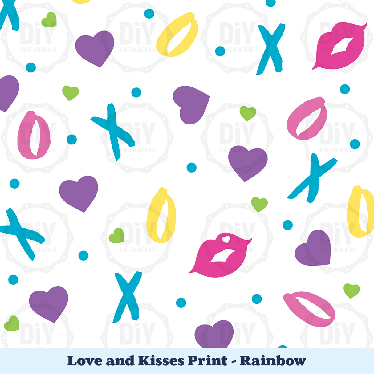 Love and Kisses Sublimation Transfer - Rainbow