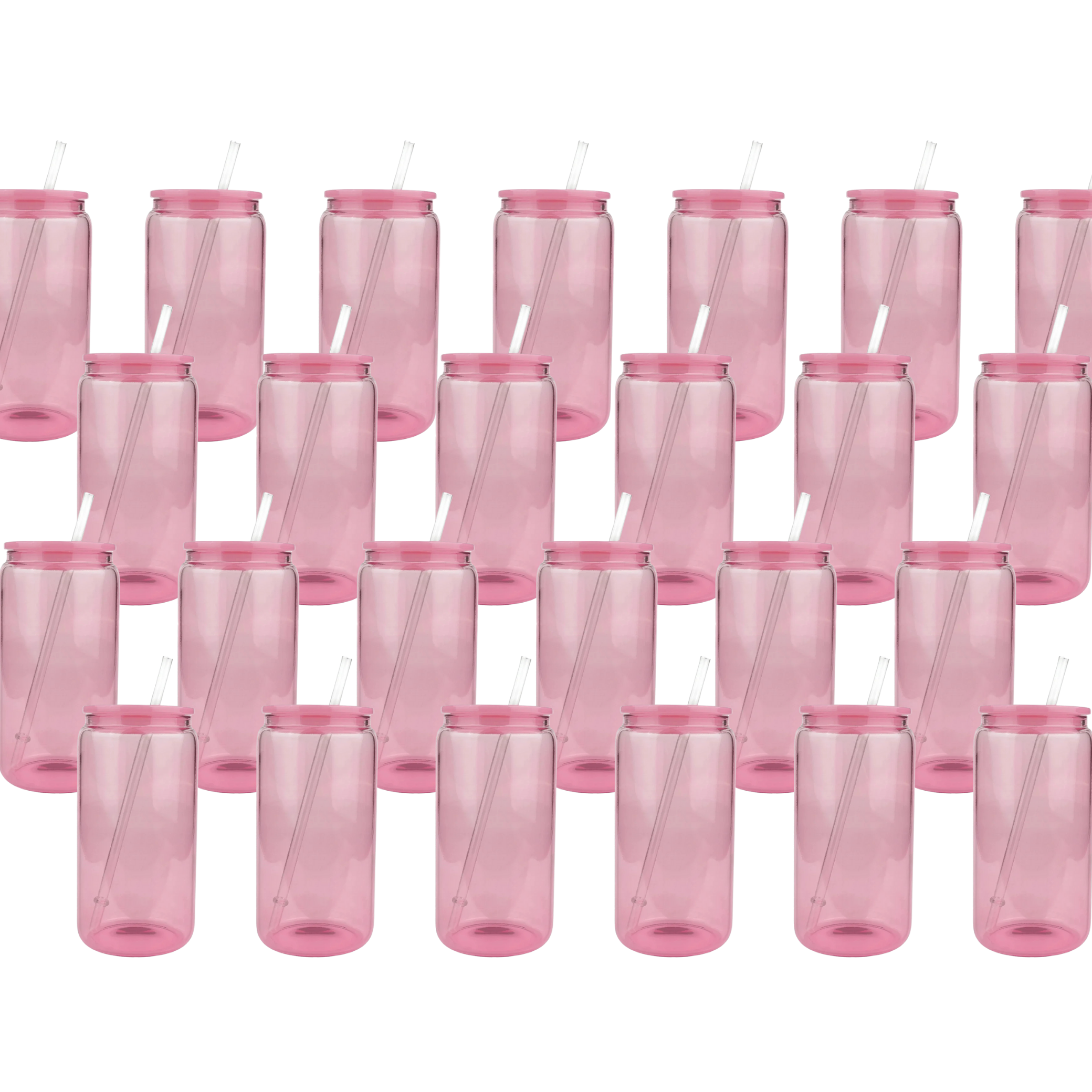 Master Maker Crafts -  16 oz Glass Can Single Wall - Light Pink (25 Piece CASE) | Master Maker Crafts - Wholesale Craft Supplies - Fast Shipping from Ohio DIY Craft Warehouse