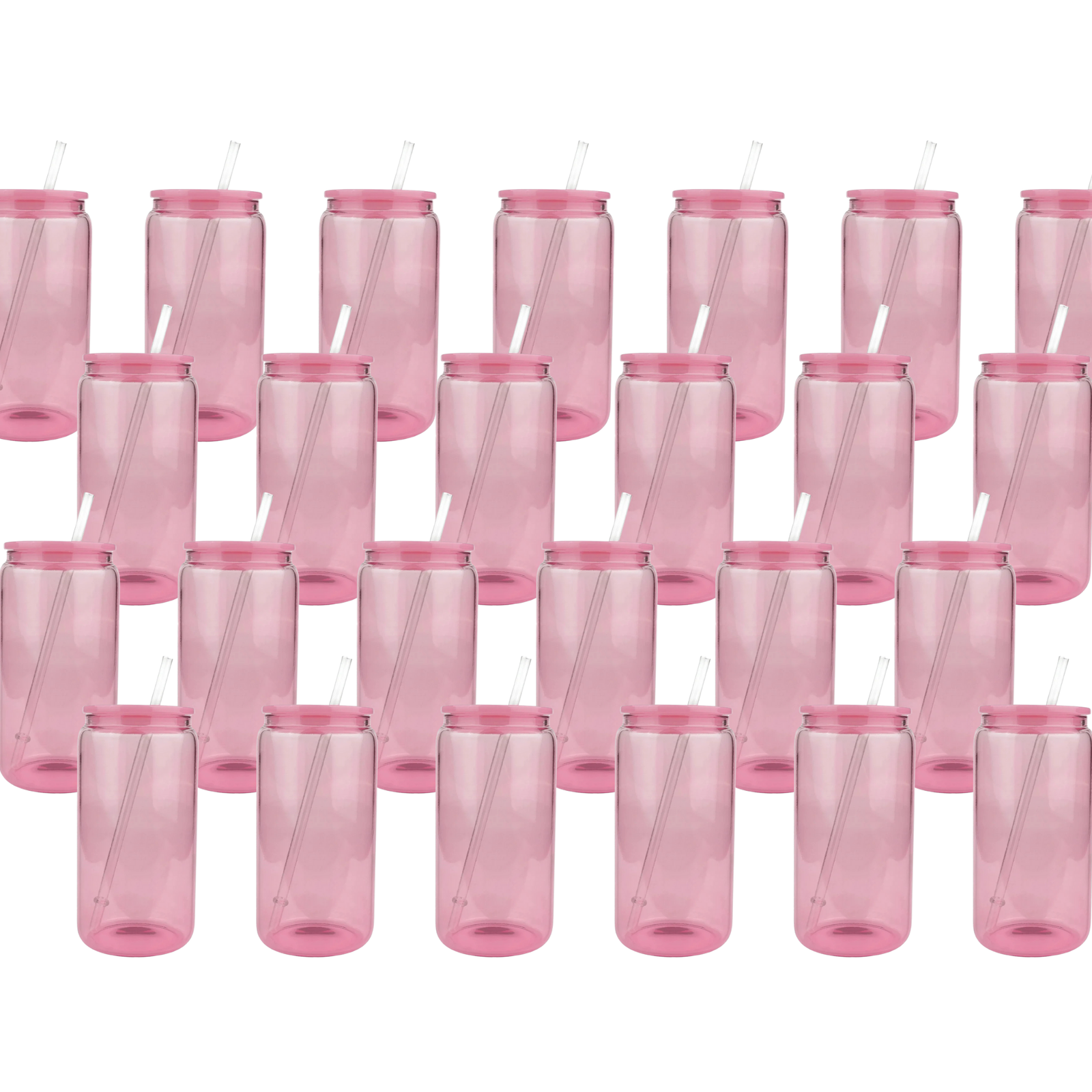 Master Maker Crafts -  16 oz Glass Can Single Wall - Light Pink (25 Piece CASE) | Master Maker Crafts - Wholesale Craft Supplies - Fast Shipping from Ohio