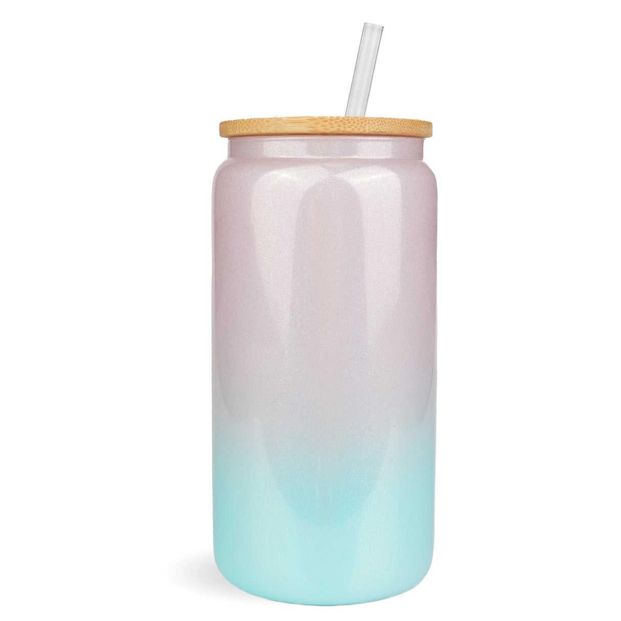 Glass Can Single Wall - Shimmer Pink & Blue