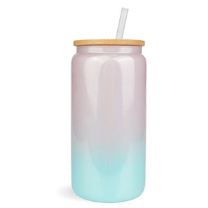 Glass Can Single Wall - Shimmer Pink & Blue