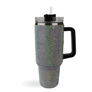 Handled Travel Mug Rhinestone - Silver