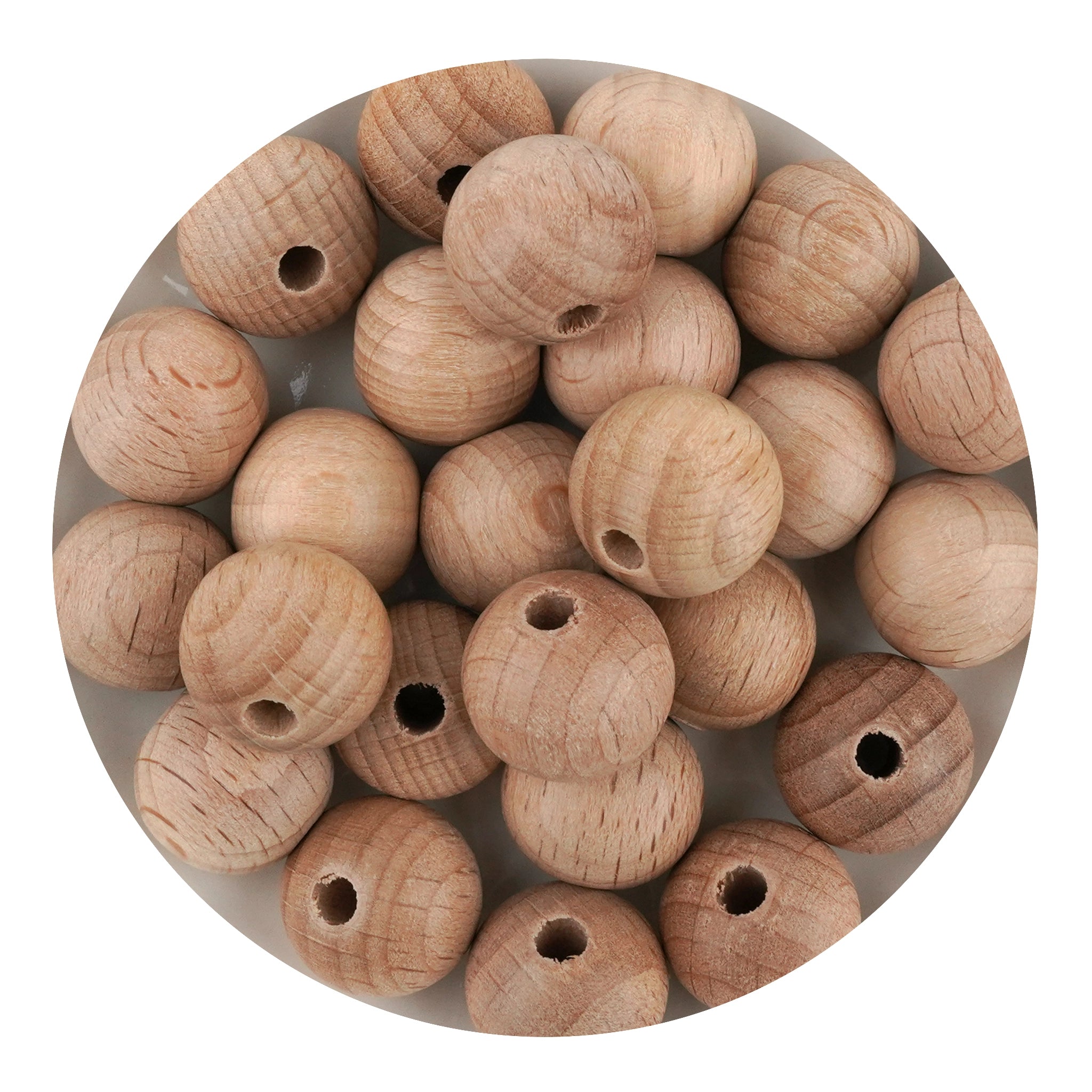 Master Maker Crafts -  Wood Bead Round - Beech (5 Beads - 16mm) DIY Craft Warehouse