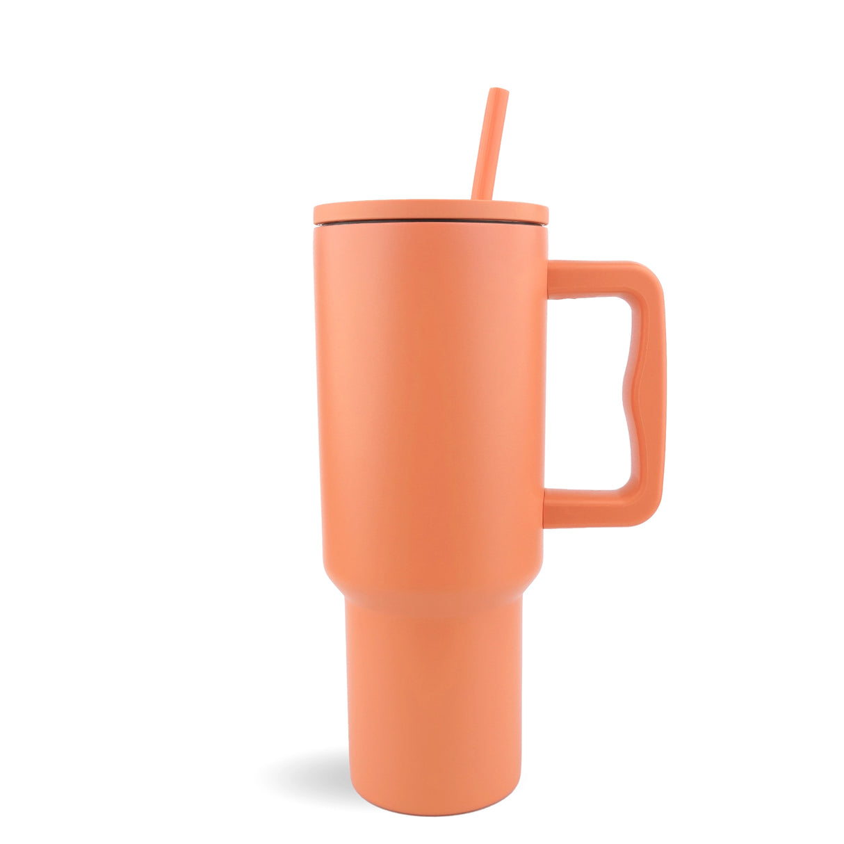 Handled Travel Mug Modern II  Matte - Orange Melon