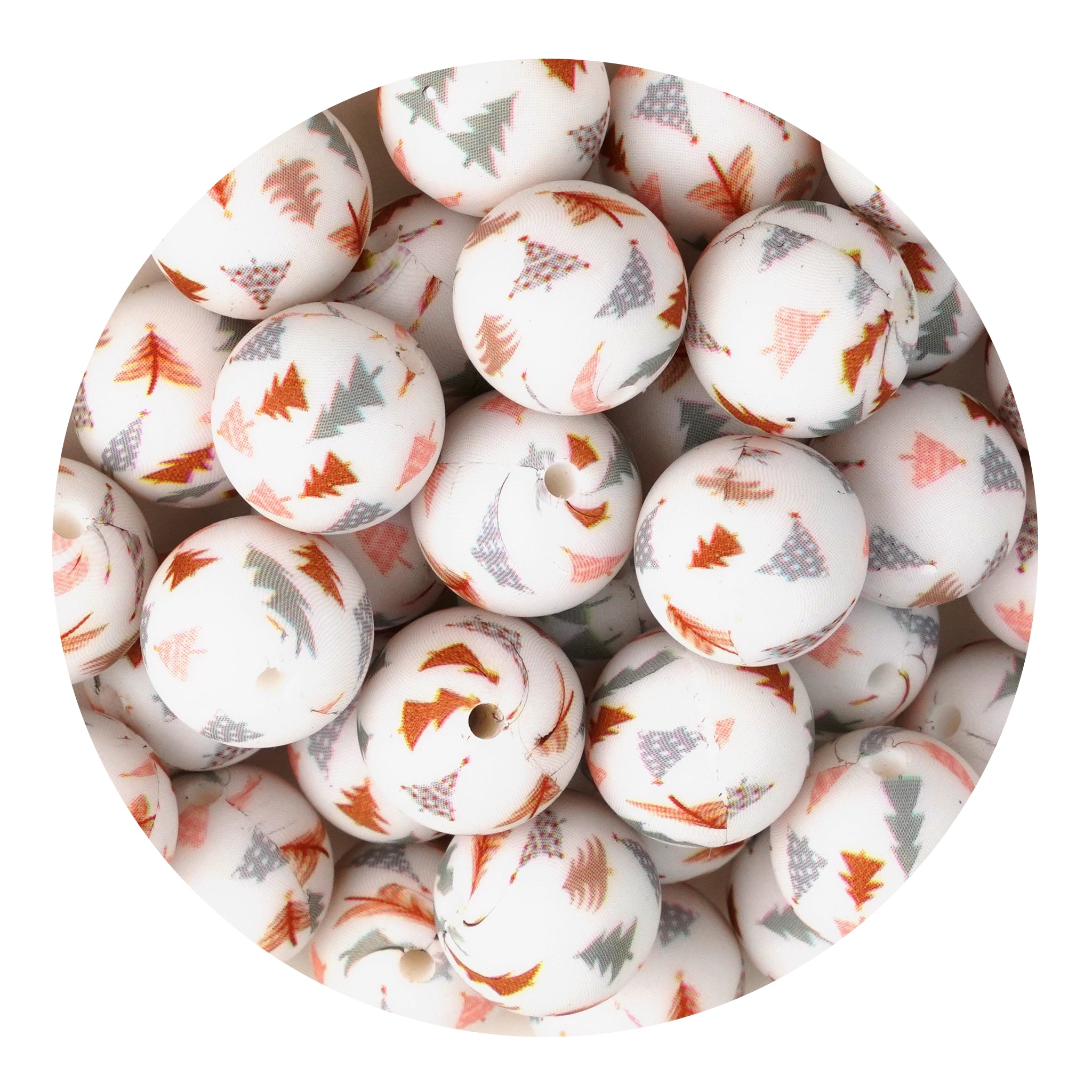 Master Maker Crafts -  Silicone Bead Round - Modern Christmas Trees (5 Beads - 15mm) | Master Maker Crafts - Wholesale Craft Supplies - Fast Shipping from Ohio DIY Craft Warehouse