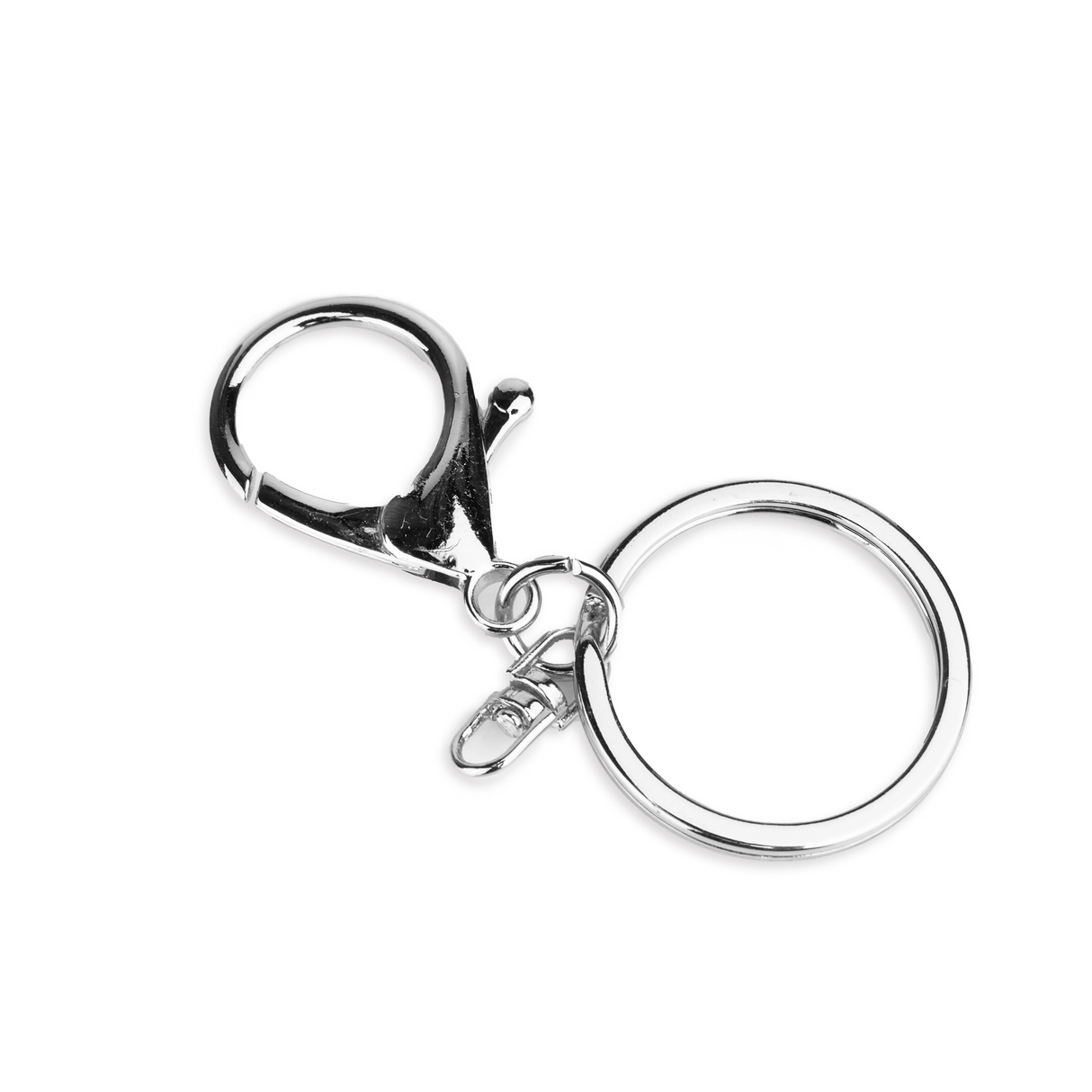 lobster clasp with key ring silver