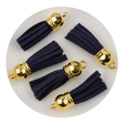 keychain tassel gold ring navy