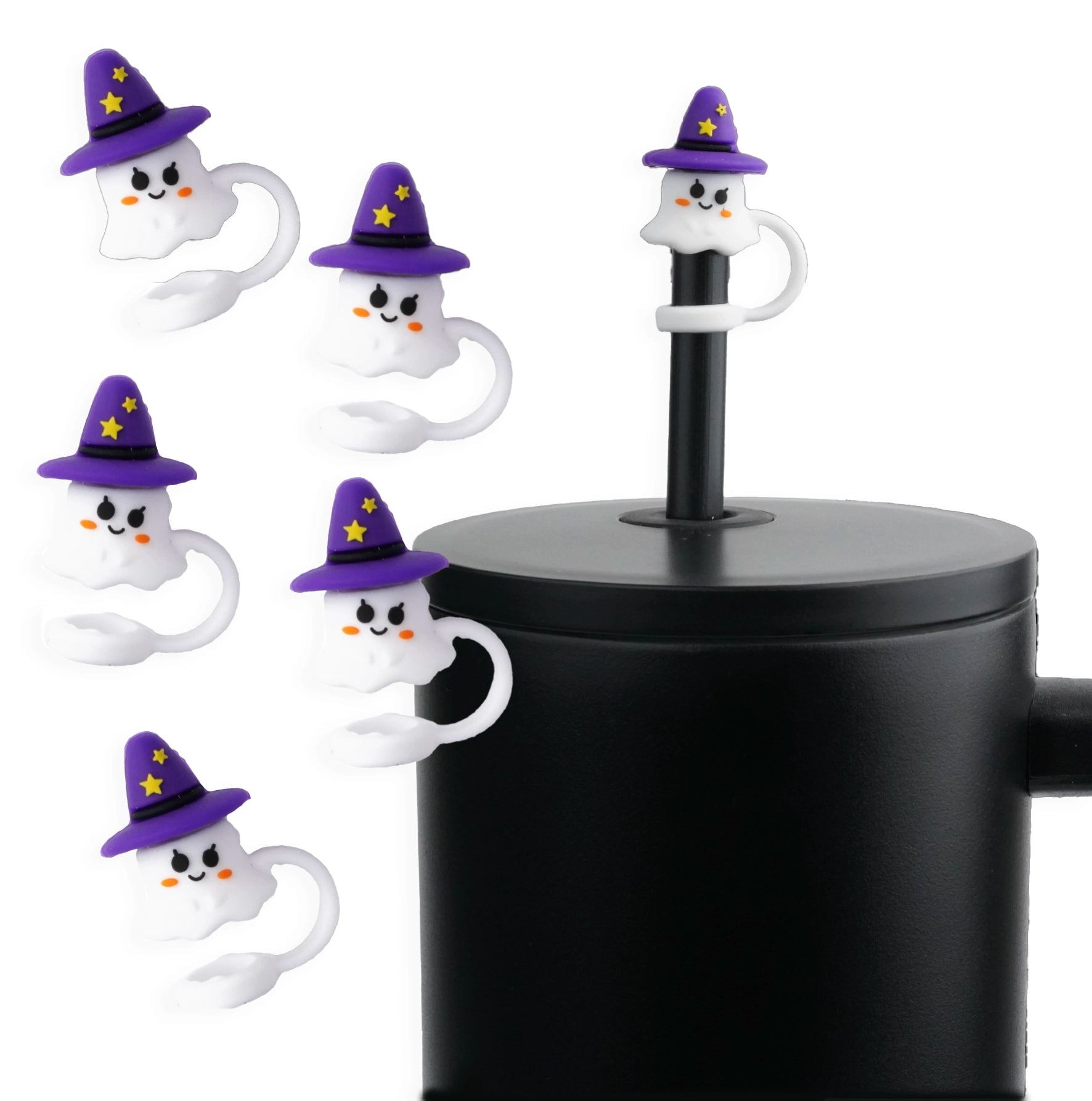 Master Maker Crafts -  Silicone Straw Topper - Ghost Purple Hat (5 Toppers) | Master Maker Crafts - Wholesale Craft Supplies - Fast Shipping from Ohio DIY Craft Warehouse