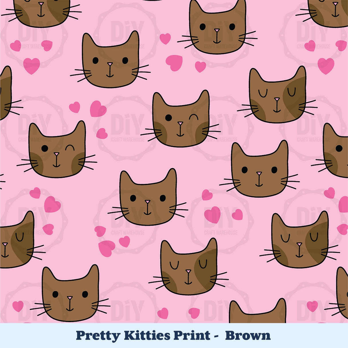Pretty Kitties Sublimation Transfer - Brown