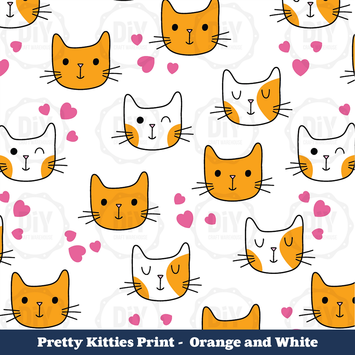 Pretty Kitties Sublimation Transfer - Orange & White