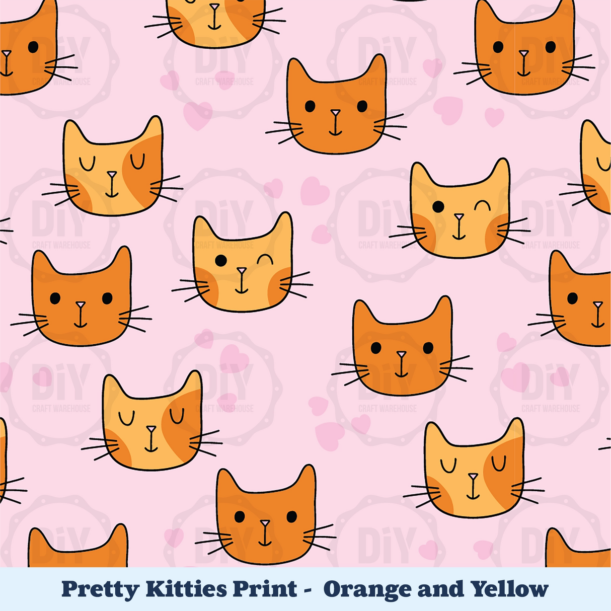 Pretty Kitties Sublimation Transfer - Orange & Yellow