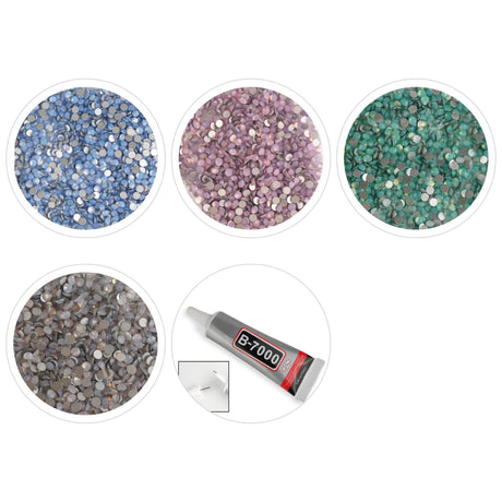 assorted pack opalescent rhinestones ss20 set 1