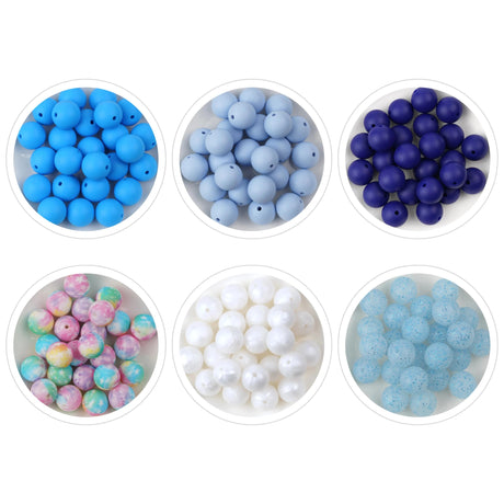 assorted pack starry seas round silicone beads