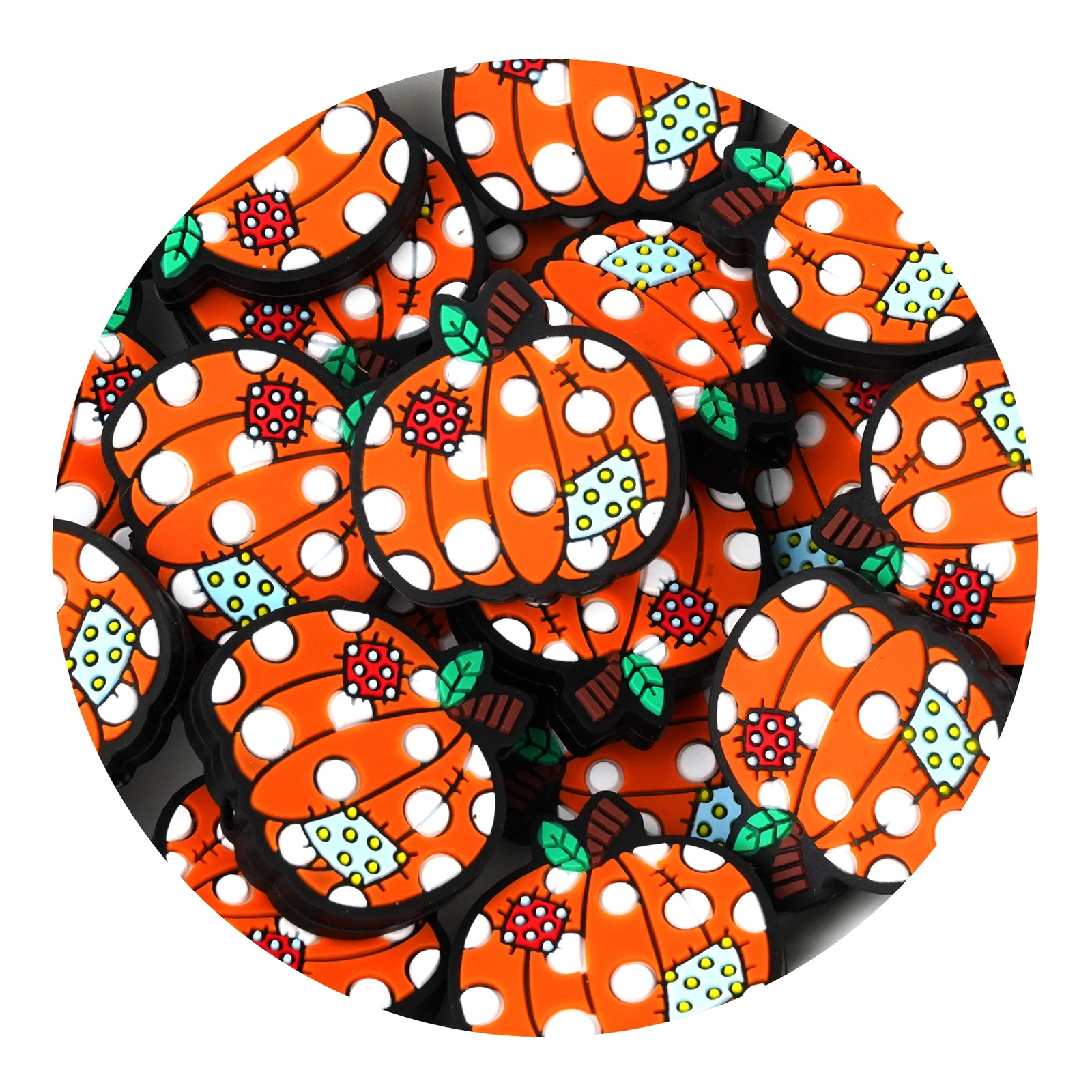 Master Maker Crafts -  Silicone Focal Bead - Patchwork Pumpkin (5 Beads) | Master Maker Crafts - Wholesale Craft Supplies - Fast Shipping from Ohio