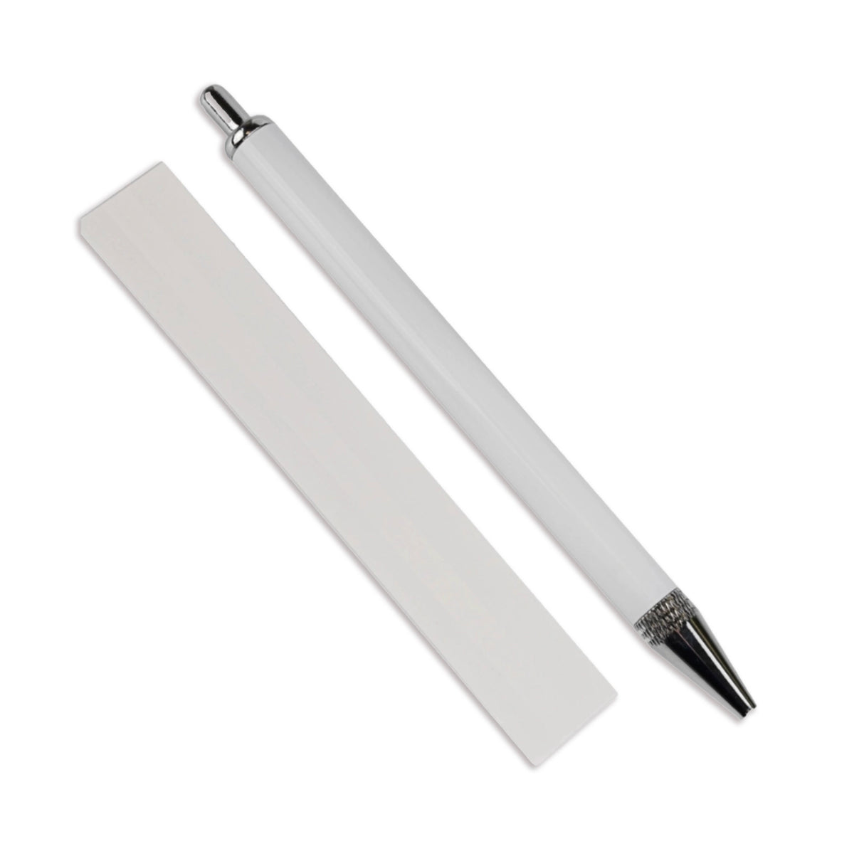 Pen Sublimation Blank No Clip - White & Silver