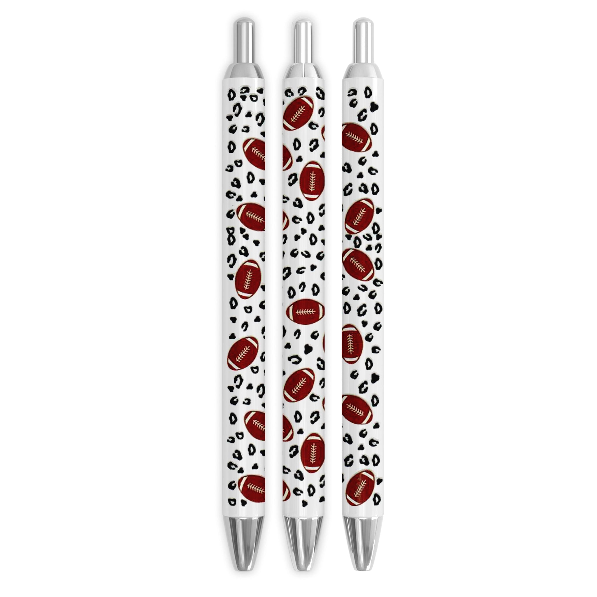 Master Maker Crafts -  UV DTF Pen Wrap Only - Cheetah & Footballs 5 Decals 4.25" x 1.25" (Pen NOT Inclued) | Master Maker Crafts - Wholesale Craft Supplies - Fast Shipping from Ohio DIY Craft Warehouse