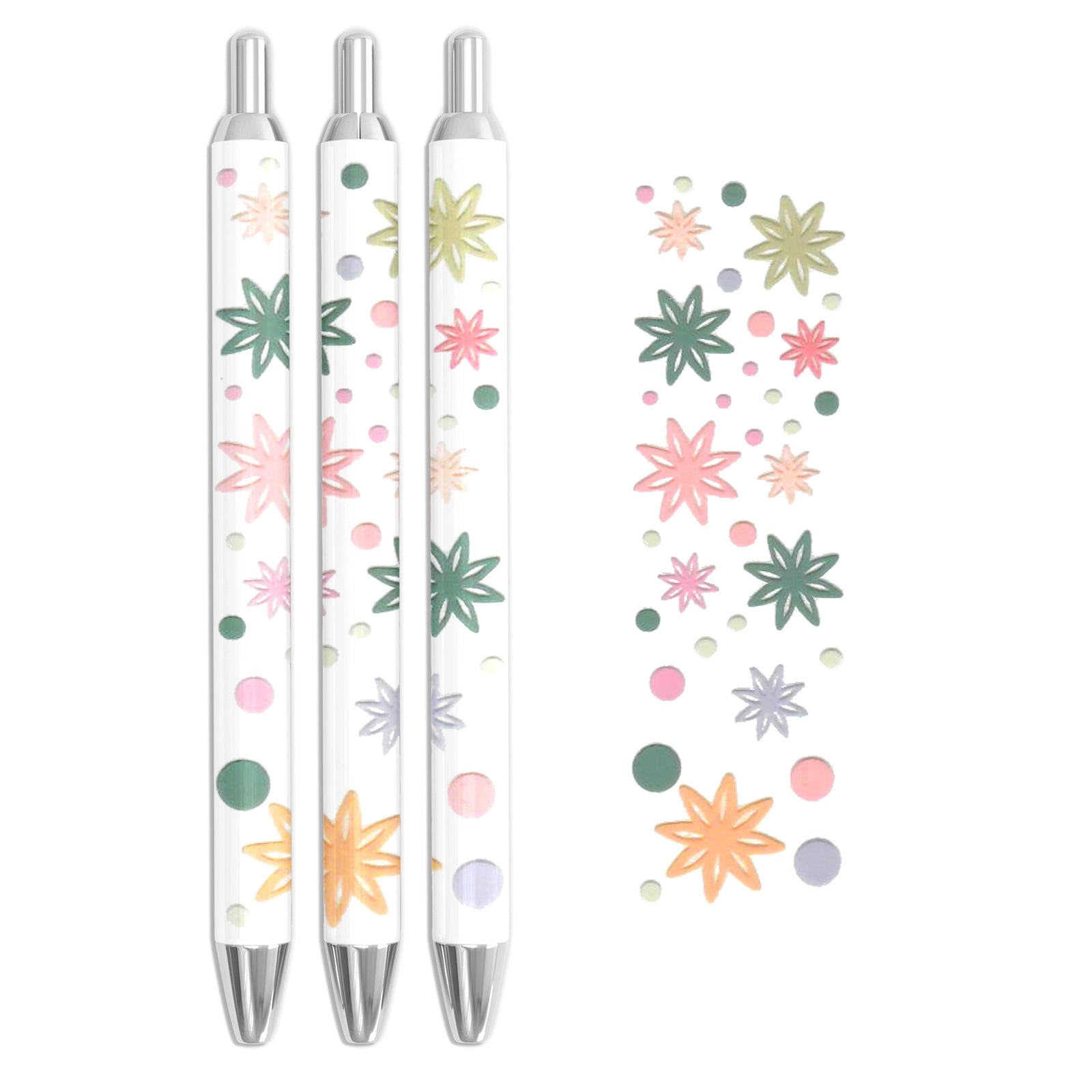 Master Maker Crafts -  UV DTF Pen Wrap Only - Confetti Florals 5 Decals 4.25