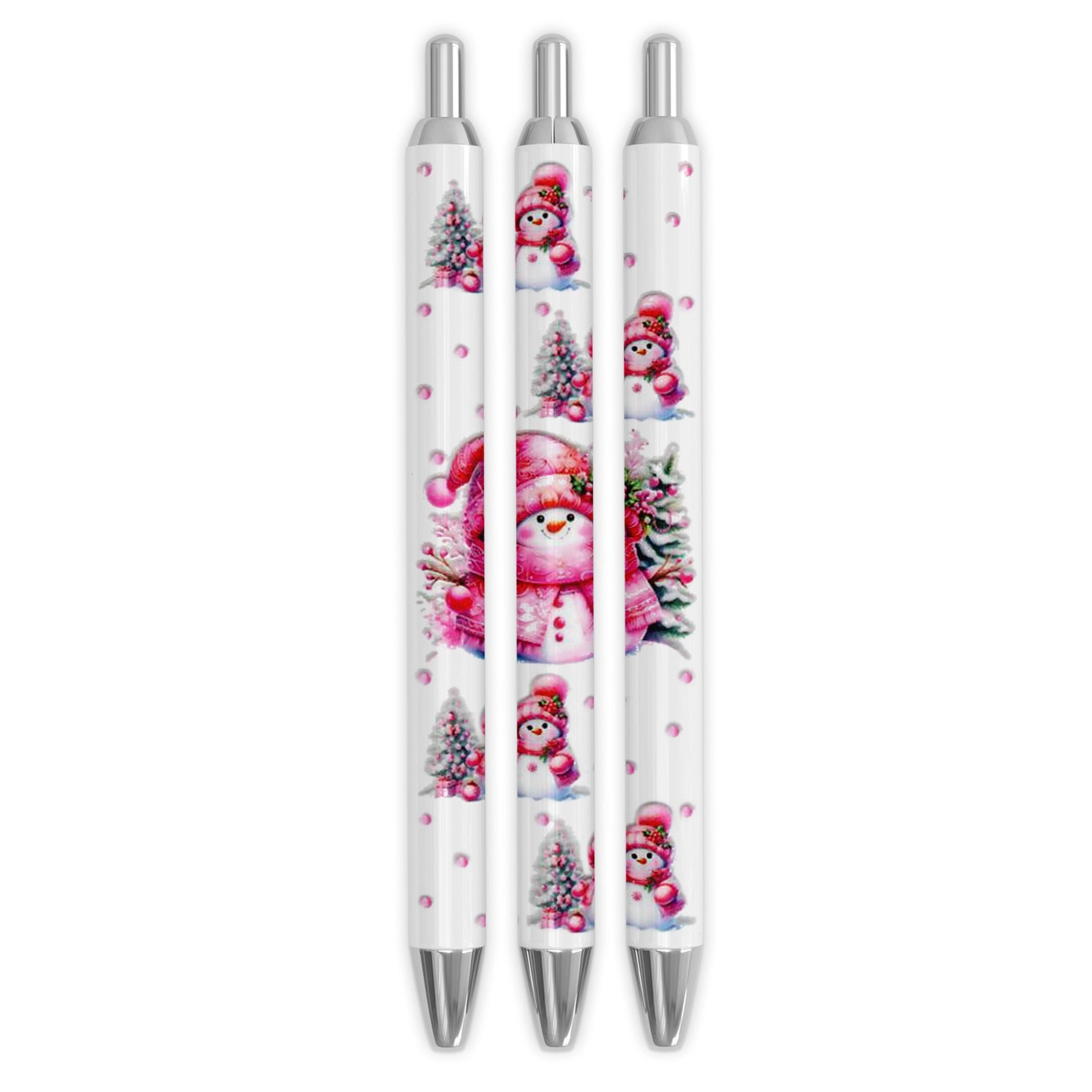 Master Maker Crafts -  UV DTF Pen Wrap Only - Cozy Snowman Pink 5 Decals 4.25