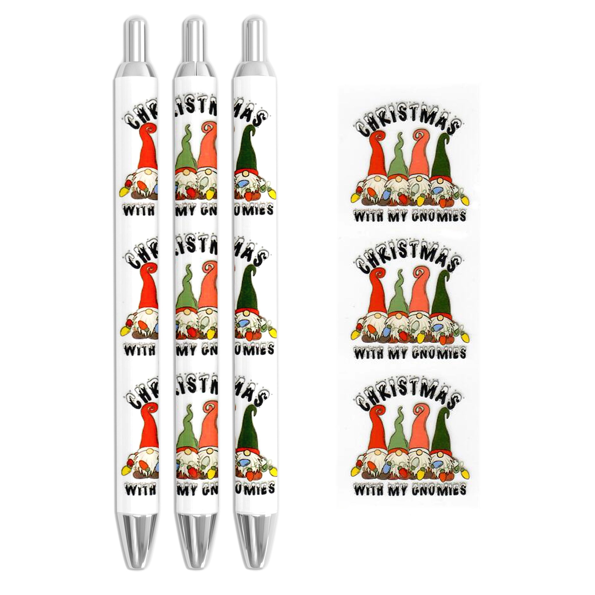 Master Maker Crafts -  UV DTF Pen Wrap Only - Holiday Gnomies 5 Decals 4.25" x 1.25" (Pen NOT Inclued) | Master Maker Crafts - Wholesale Craft Supplies - Fast Shipping from Ohio DIY Craft Warehouse