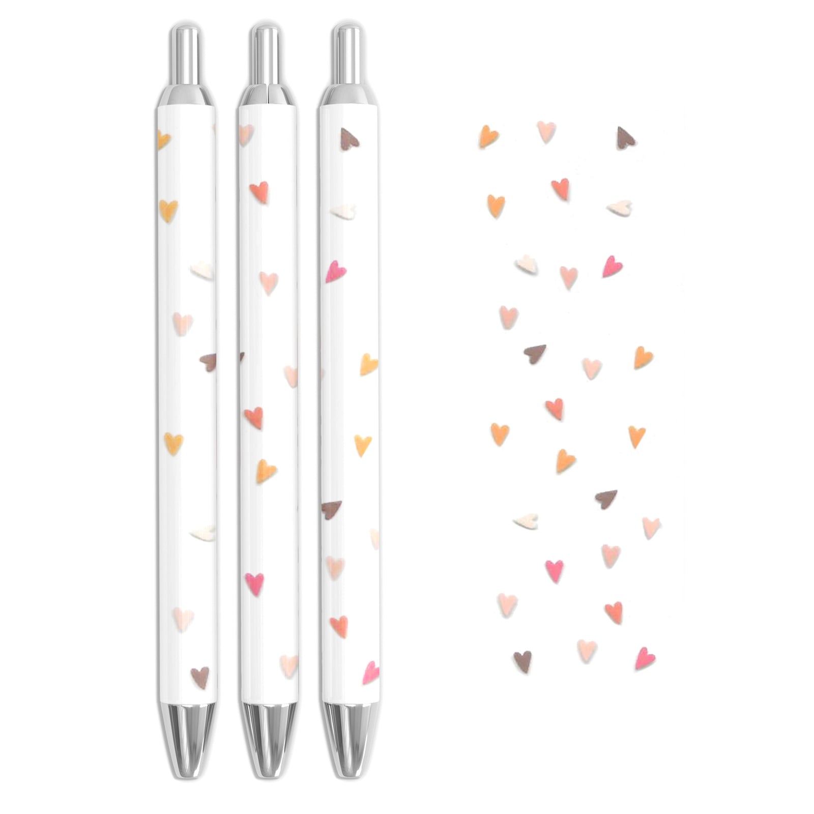 Master Maker Crafts -  UV DTF Pen Wrap Only - So Many Hearts 5 Decals 4.25