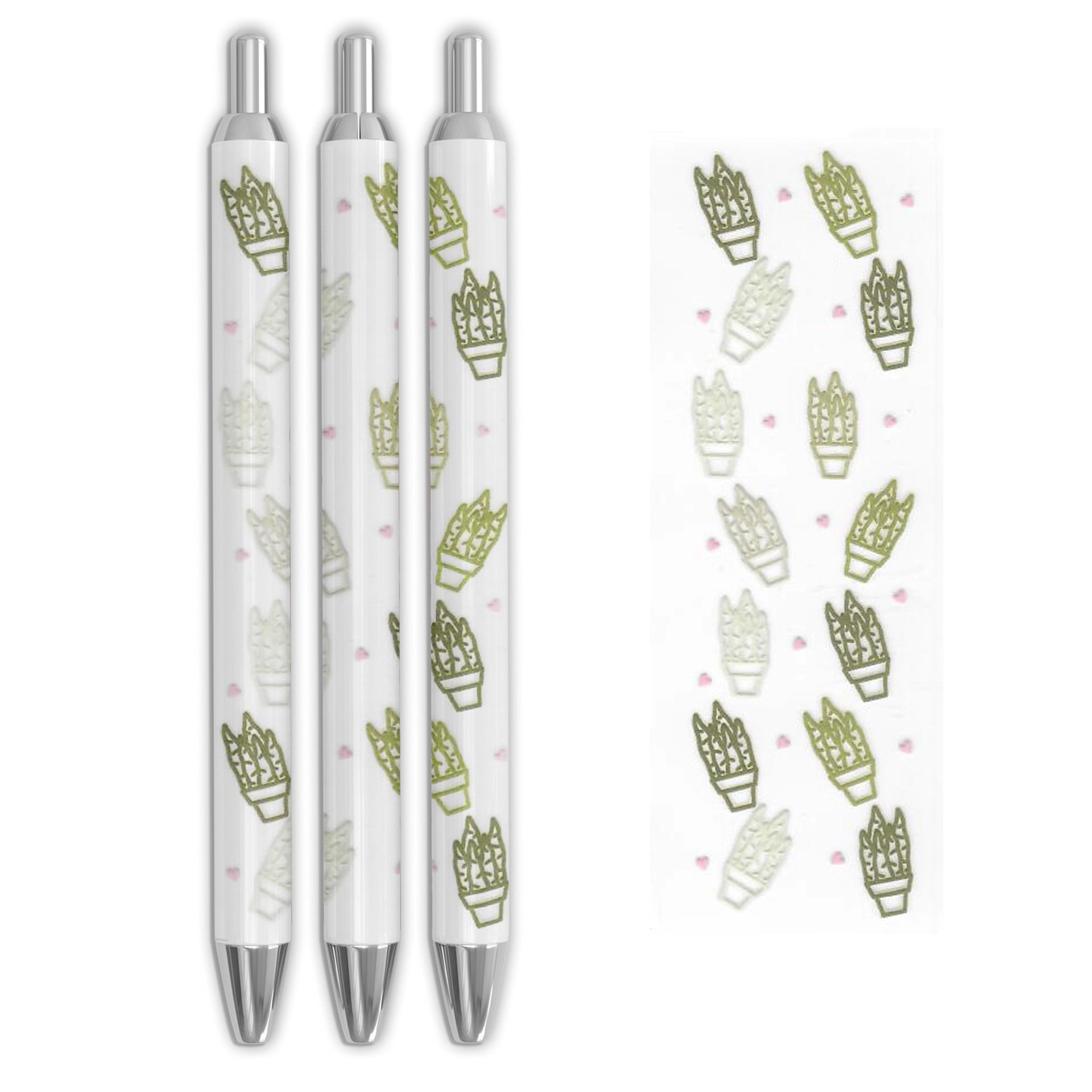 Master Maker Crafts -  UV DTF Pen Wrap Only - Succulents 5 Decals 4.25" x 1.25" (Pen NOT Inclued) | Master Maker Crafts - Wholesale Craft Supplies - Fast Shipping from Ohio DIY Craft Warehouse