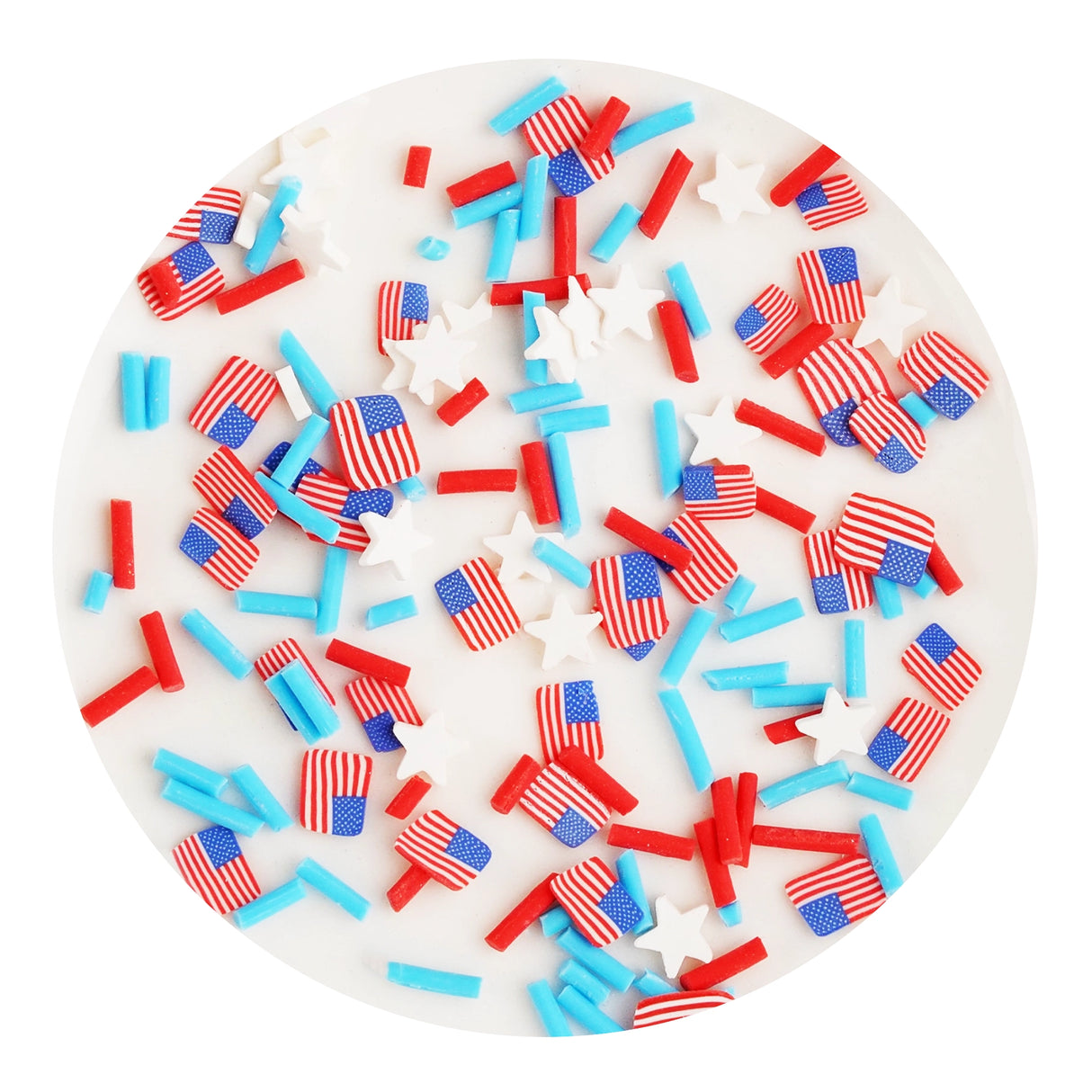 Poly Clay Slices - American Flag & Stars Sprinkles