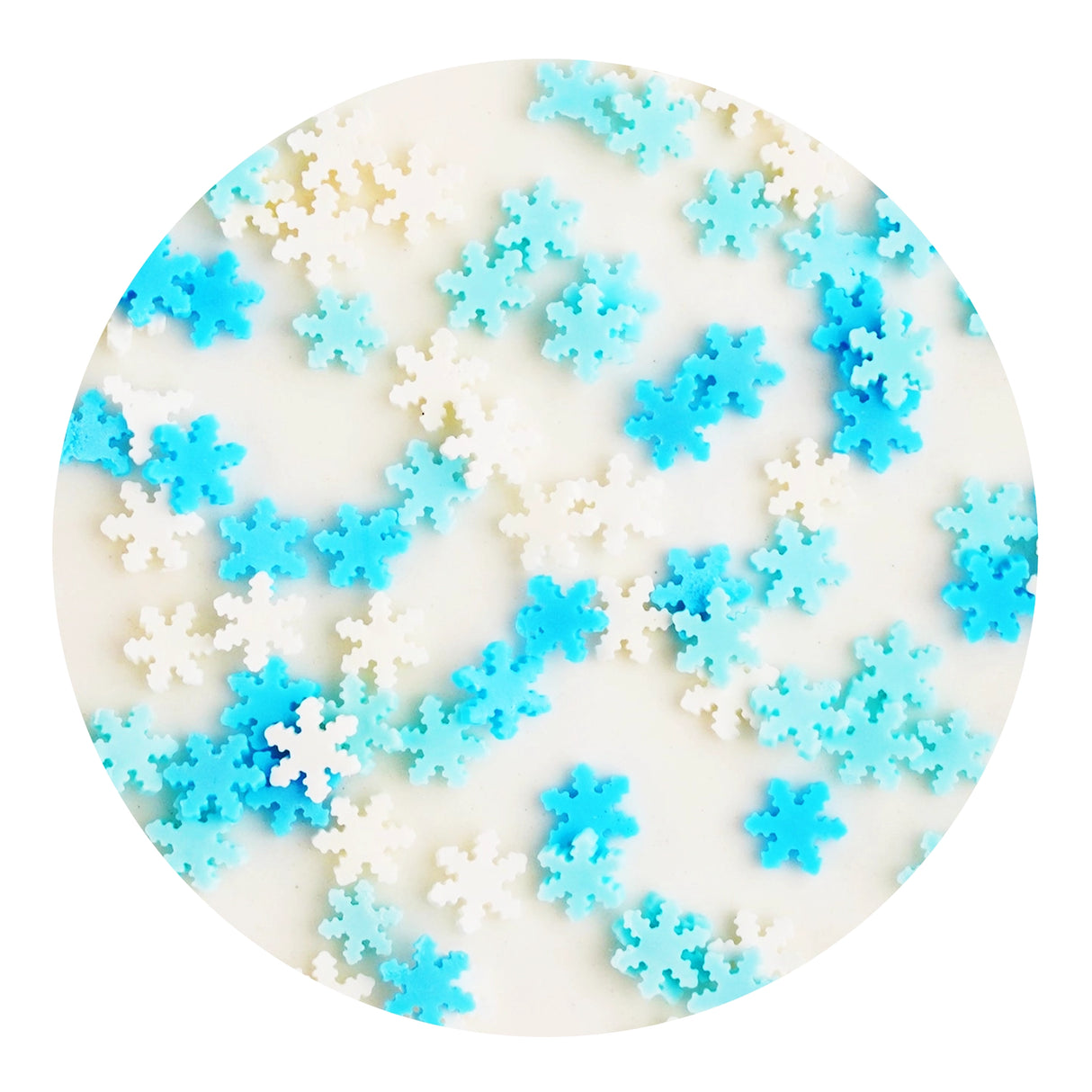 Poly Clay Slices - Blue & White Snowflakes