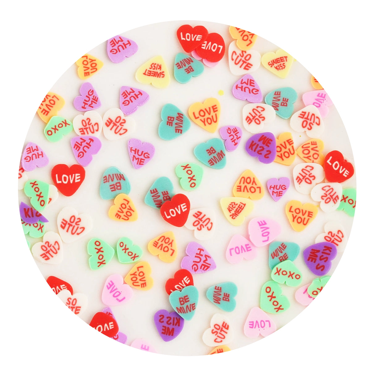 Poly Clay Slices - Candy Hearts