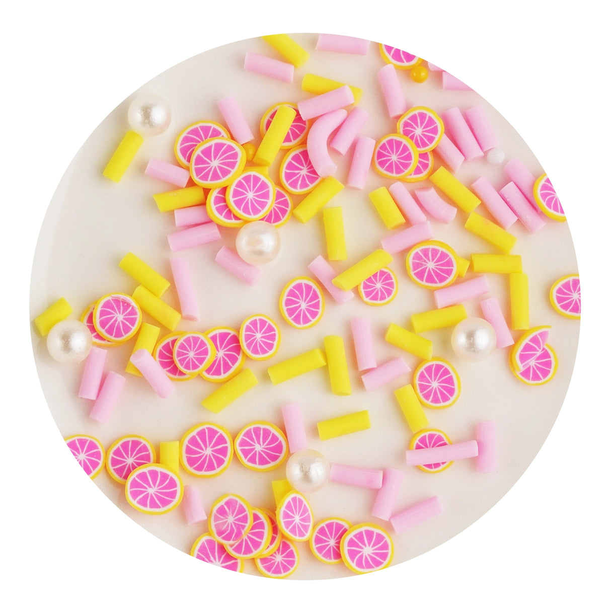 Poly Clay Slices - Grapefruit & Pearl Sprinkles