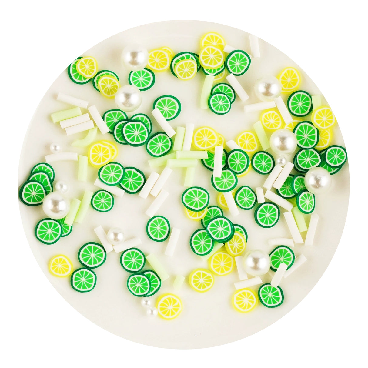 Poly Clay Slices - Lemon Lime Sprinkles